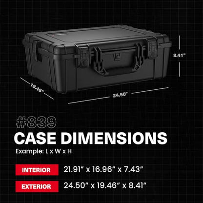 Condition 1 25" Large Waterproof Hard Case Model 839 with Foam, Portable Protective Storage Box for Travel, Hunting, Military, Tactical, Made in USA, 24.50"x 19.46"x8.41" Ranger Green - color: Ranger Green