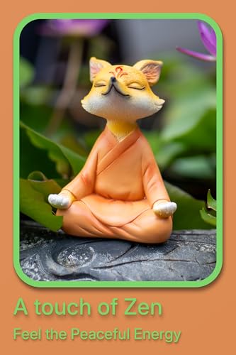 Zen Fox Figurine, Meditating Fox Buddha Statue for Home Decor, Living Room, Yoga & Meditation Accent, Shelf, Table, Desk Decor, Outdoor Garden Decor, Gifts for Women