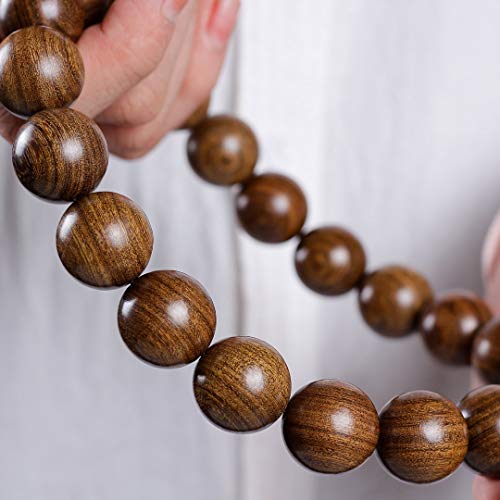 Zen Dear Unisex Natural Silkwood Tibetan Buddhism Meditation Prayer Bead Necklace Japa Mala Beads Bracelets - style: 20mm 21 Beads Boutique