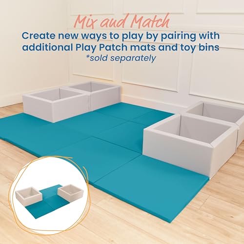 ECR4Kids SoftZone Play Patch Activity Mat Squares, Modular Playmat, Turquoise, 4-Pack - color: Turquoise