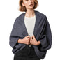 WaJuemy Shrug Sweater Shawl Wraps for Women Soft Cashmere Ponchos Sweater Cardigan Casual Open Front Top Cape Shawls - color: 10 Navy