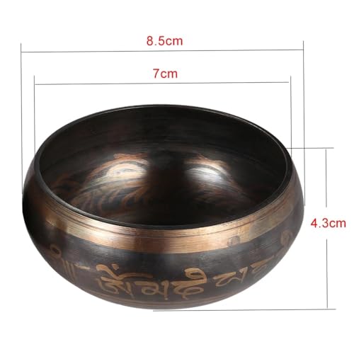 Singing Bowl Handmade Buddha Sound Bowl Bell Metal with Striker Buddhism Meditation Relaxation，D 2.8in