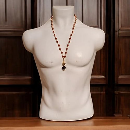 Rudraksha Mala shiv ji Mahakal Locket Rudraksha Mala Mahakal Locket Rudraksha Mala Shiva Rudraksha Mala Mahakal locket with chain - style: design 5