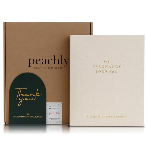 Peachly Pregnancy Journal - Linen Pregnancy Book to Capture Every Milestone - Pregnancy Must Haves - Baby Book Keepsake Pregnancy Journals For First Time Moms and Experienced Moms - color: Beige