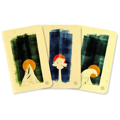 Pocket-sized Gratitude Journals - Rising Set (Manage Stress & Anxiety, Mental Health Support, Self-Care Checklist, Prompts, 3.5" x 5.5", 36 pages) - color: Rising, style: Rising Set