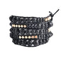 YGLINE Natural Stone Wrap Bracelet for Women Boho Bracelets Healing Crystal Beaded Bracelet Adjustable 3/5 Wraps Bracelet Handmade Birthday Gifts for Women - color: lava stone-3w