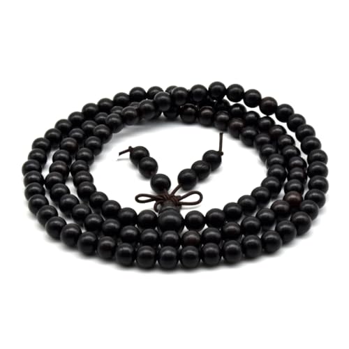Zen Dear Unisex Natural Ebony Wood Buddhist Prayer Bead Necklace Bracelet Tibetan Prayer Mala Beaded Black - style: 06mm 108beads