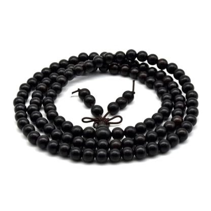 Zen Dear Unisex Natural Ebony Wood Buddhist Prayer Bead Necklace Bracelet Tibetan Prayer Mala Beaded Black - style: 06mm 108beads