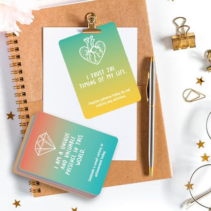 Mindfulness Cards, 50X Cards, Motivational Positive Quotes, for Mindfulness, Meditation Practice,