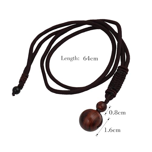 Natural Tiger Eye Stone Bead Pendant Necklace for Healing and Protection Crystal Necklace for Men and Women Adjustable - color: Red Tiger Eye