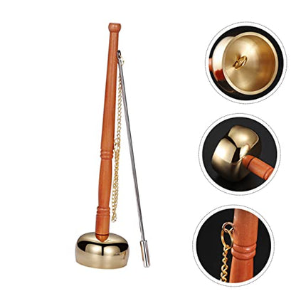 Portable Buddhist Yin Qing Copper Chime for Meditation and Relaxation Sound Percussion Instrument Handle for and Mindfulness Practices