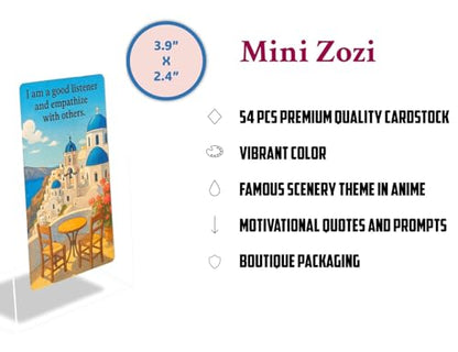 MINI ZOZI Self Affirmation Cards Anime 54PCS Ghibli Style Self Care Positive Mindfulness Gifts For Women Girls Teens Daily Anxiety Relief Meditation Yoga Journal Prompt Gratitude Motivational Affirmations Empowerment