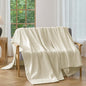CHUFFED Cotton Waffle Blanket Throw Size - Plush Milk Velvet & Reversible Waffle Weave,Anti-Static 500Gsm Design，Thick Cozy Soft Winter Blanket for Bed, Couch, Sofa - Beige, 50x70 Inches - color: Beige, size: Throw XL