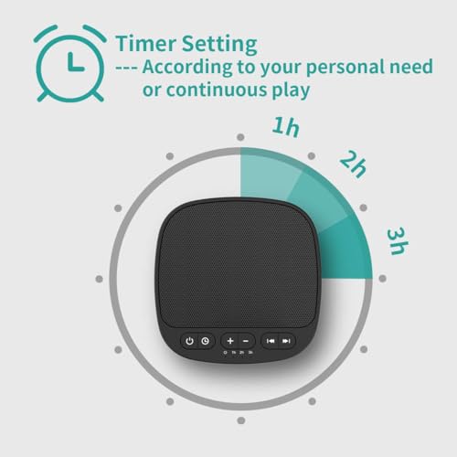 Magicteam Sleep Sound White Noise Machine with 40 Natural Soothing Sounds and Memory Function 32 Levels of Volume Powered by AC or USB and Sleep Timer Sound Therapy for Baby Kids Adults (B-Black) - color: B-black