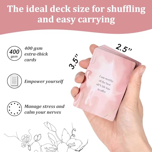 Fofeadm Badass Affirmation Cards for Women, 53 Daily Positive Inspirational Motivational Cards, Mindfulness & Self Care, Birthday Gifts for Women