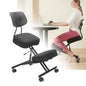 Kneeling Chairs with Backrest Linen Ergonomic Home Office Chair Adjustable Height Seat Rolling Wheels Comfort Thick Cushion Work Stool Improve Posture Chair - size: with back