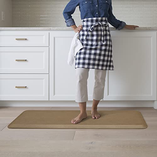 NewLife by GelPro Anti-Fatigue Designer Comfort Kitchen Floor Mat, 20" x48”, Grasscloth Khaki Stain Resistant Surface with 3/4” Thick Ergo-Foam Core for Health and Wellness