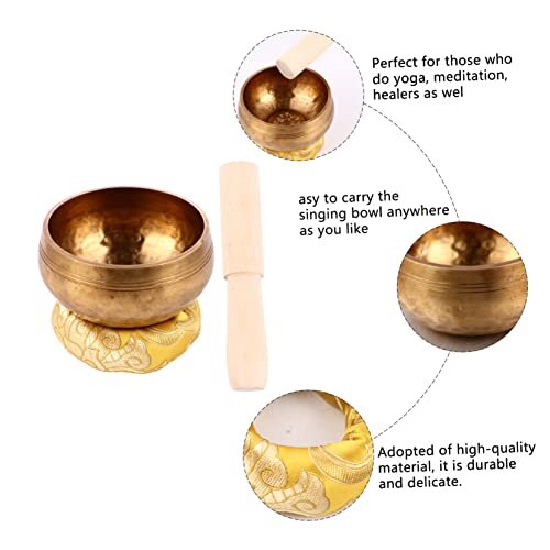 UPKOCH Handmade Tibetan Singing Bowl Set for Meditation Yoga Sound Healing – Includes Cushion and Mallet for Mindfulness and Spiritual Practice