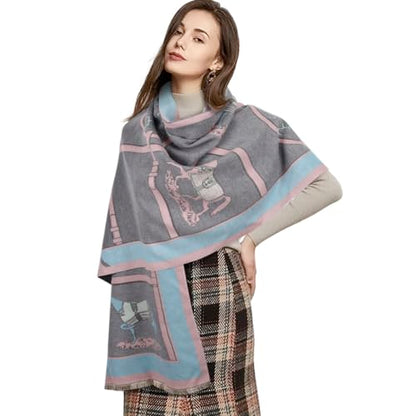 EXTREE Scarfs for Women Pashmina Silky Shawl Wrap for Evening Dressing Blanket Open Front Poncho Cape