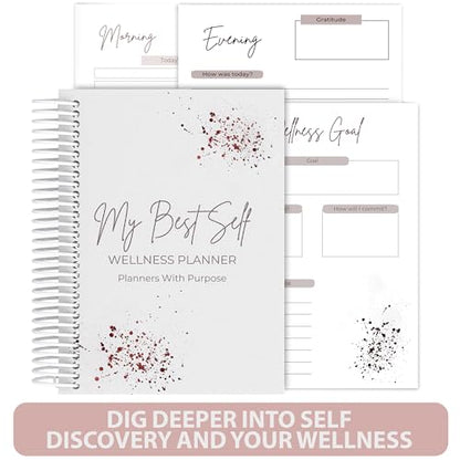 Gratitude & Wellness Daily Journal Bundle 90-Day Guided Self-Care & Reflection Planners for Mindfulness, Positivity & Goal Setting with Prompts - White Color