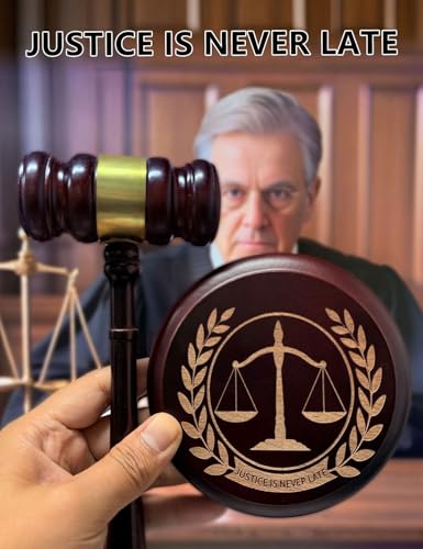 Wooden Gavel and Sound Block Set, Judge Gavel, Gavel for Meetings, Wooden Gavel for Courtroom, Hammer and Gavel Set, Mock Judges Gavel Prop, Auction Gavel ﻿2025 New ''Justice is Never Late'' - style: Carved Patterns (Upgrated)