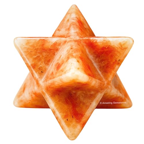 Amazing Gemstone Sunstone Merkaba Crystal - 0.75 Inches Metaphysical Merkaba Star for Meditation - Energetic Tetrahedron Crystal and Healing Stones and Healing (15-20mm) - color: Sunstone, size: 15-20 mm