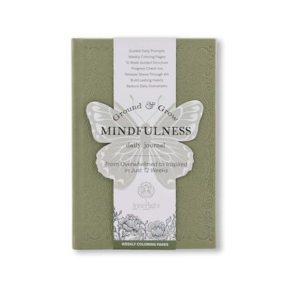 5 Minute Guided Journal | Daily Morning & Evening Prompts for Mindfulness, Gratitude & Self-Care | Weekly Coloring Pages | Stress Relief, Intention Setting & Emotional Wellness Journal - color: Green