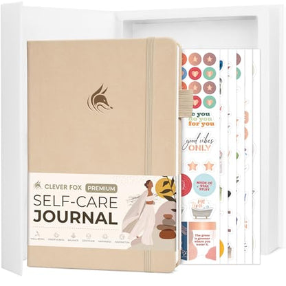 Clever Fox Self-Care Journal Premium – Daily Gratitude & Mental Health Notebook for Women – Reflection & Personal Development Journal (Seashell) - color: Seashell