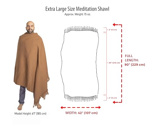 Meditation Shawl or Meditation Blanket, Shawl/Wrap, Oversize Scarf/Stole. Large. Unisex. - color: Sand Brown