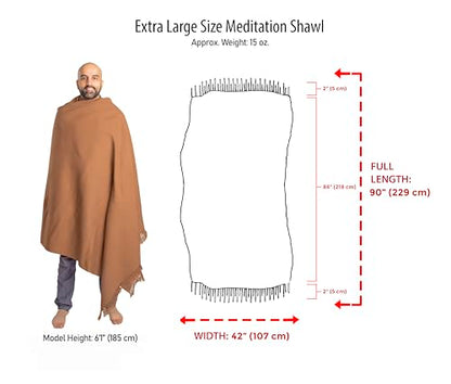 Meditation Shawl or Meditation Blanket, Shawl/Wrap, Oversize Scarf/Stole. Large. Unisex. - color: Sand Brown