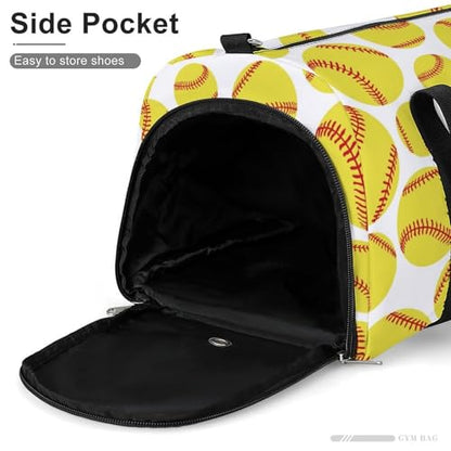 Softball Yellow Large Capacity Portable Fitness Bag, Easy to Carry - color: softball yellow
