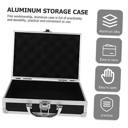 Aluminum Alloy Toolbox Multifunctional Portable Instrument Case Lock Sturdy Storage Box for Tools and Equipment Lightweight Carrying Briefcase for Men