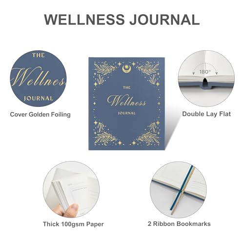&And Per Se Wellness Journal, Self Care & Daily Journal for Women, Mental Health Planner with Habit Tracker, Diet & Goals, Undated, Gift-Ready (Stardust Blue) - color: H-Stardust Blue