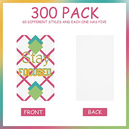 Jinei 300 Inspirational Affirmation Cards Bulk Daily Positive Motivational Gifts Cards Small Mini Encouragement Quotes for Women Coworker Team(Line Flower) - style: Line Flower Style