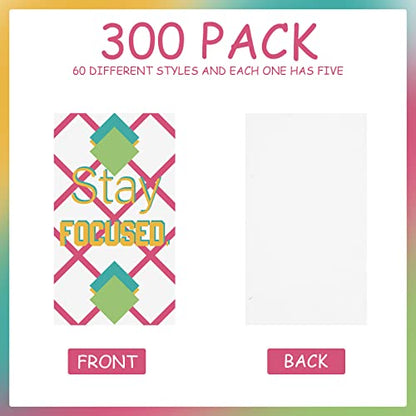 Jinei 300 Inspirational Affirmation Cards Bulk Daily Positive Motivational Gifts Cards Small Mini Encouragement Quotes for Women Coworker Team(Line Flower) - style: Line Flower Style