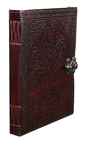 jaald 8" Blank Leather Journal large diary travel writing pad sketch book gift for kids school notebook fancy journal without lines with Clasp lock