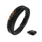 FOCOOG Leather Bead Bracelets for Men, Natural Tiger Eye Lava Rock Stone Bead Magnetic Clasp Adjustable Leather Bracelets Stress Relief Mens Anxiety Bracelet Mens Jewelry Gifts - style: Black Leather-Matte Agate&Tiger Eye