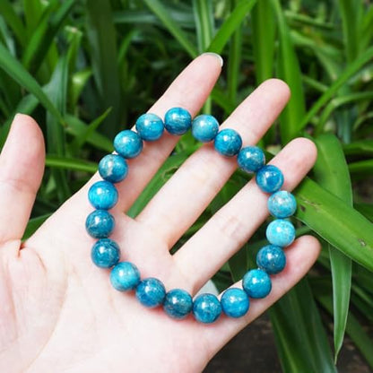 Single-pack of pure gemstone bracelets… - color: 10MM-Blue-Apatite