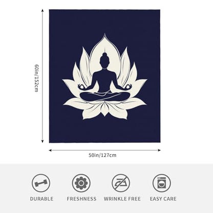 Buddha Meditation Flower Ultra Soft Throw Blankets Cozy Lightweight Blanket for Sofa Bed 60"X50"8