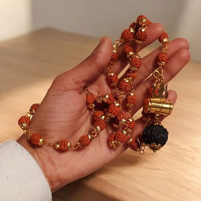 Rudraksha Mala shiv ji Mahakal Locket Rudraksha Mala Mahakal Locket Rudraksha Mala Shiva Rudraksha Mala Mahakal locket with chain - style: design 5