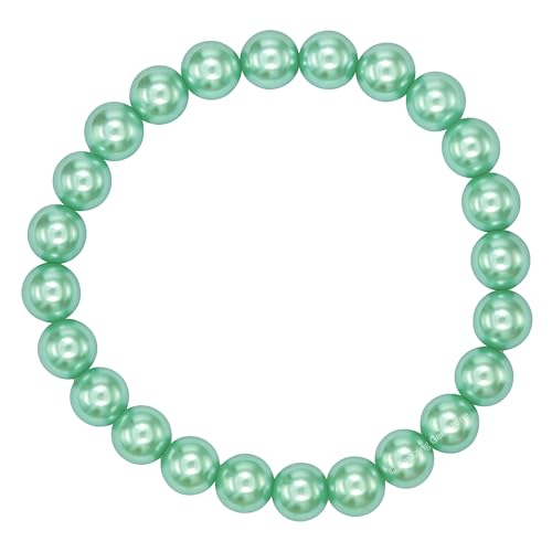 Amazing Gemstone Crystal Bracelet for Women Men's Gifts - Protection Healing Crystal Bracelet - 8mm Gemstone Beaded Stretchable Bracelet Pulseras Para Hombres Mujer Stocking Stuffers Mothers Day Gift (Pistachio Pearl) - color: Pistachio Pearl