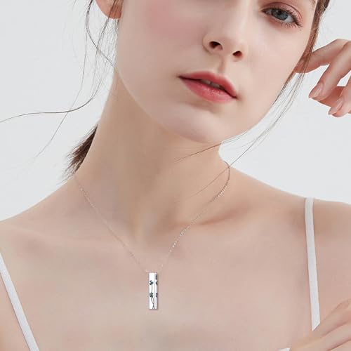 Cremation Urn Necklaces for Ashes Sterling Silver 3D Vertical Bar Memorial Pendant for Loved Ones Keepsake Cremation Jewelry Gifts for Women Men - style: Clover