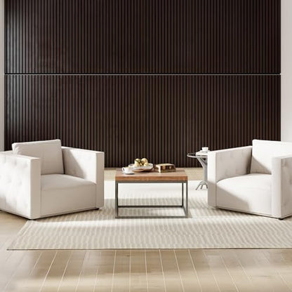 Wood Sound Proof Wall Panels 2' X 4', Wood Acoustic Wall Panels, Sound Absorbing, Noise Cancelling,Easy Install, Set of 2 Brown