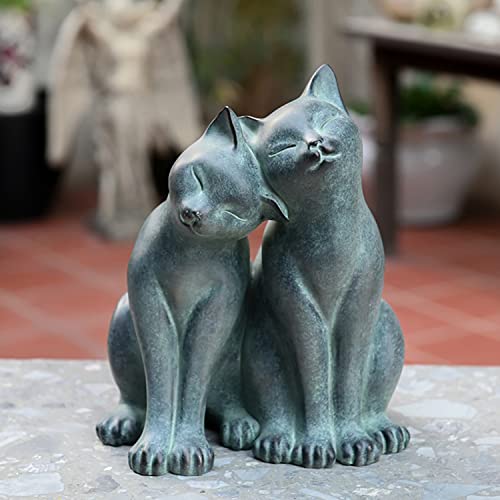 Newman House Studio Garden-Statues Cats Kitten-Couple Figurines Decor - Polyresin Sculpture for Outside Farmhouse Yard, 8.9 * 8.3 * 10.9 Inch - color: Couple Cat