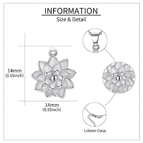 Hukkun Sterling Silver Lotus/Star Fidget Spinning Anxiety Relieving Necklace Jewelry Gift for Women - style: Spining Lotus