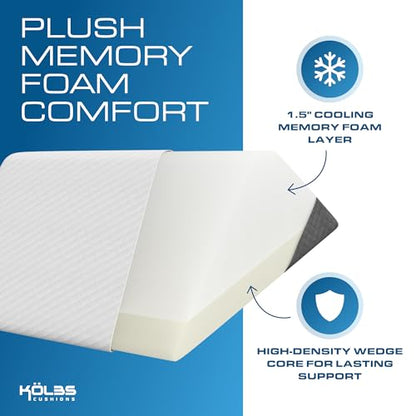 Kolbs Bed Wedge Pillow for Sleep Apnea, FSA Eligible Acid Reflux, and Back Pain Relief, with Chic Jacquard Cover - Headboard Wedges for Sleeping (4 Piece Wedge Set) - size: 4 Piece Wedge Set