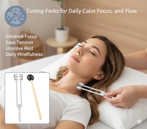 Tuning Forks for Healing – 128Hz Weighted&Unweighted Sound Therapy Tools, Chakra Balancing, Meditation & Yoga, Portable Vibrational Healing for Anxiety & Relaxation