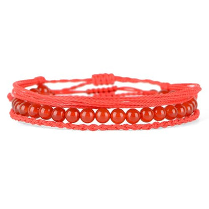 QOGIR Handmade Healing Bracelet,6mm Natural Gem Stone Bracelet rope bracelet - color: Carnelian( Vitality and Energy), size: 6mm