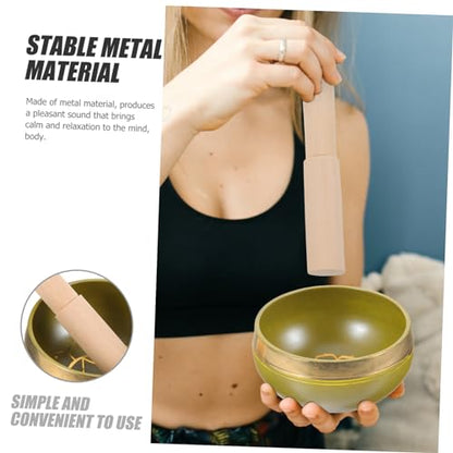 Yoga Meditation Copper Chime Himalayan Singing Bowl Tibetan Bowl Stick Decorative Sound for Zen Meditation