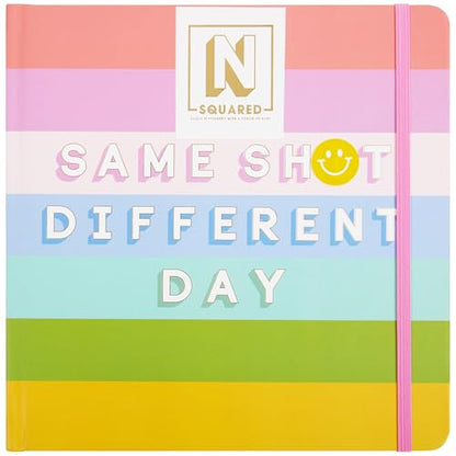C.R. Gibson J3N1S-25499 N Squared Striped 3-in-1 Blank, Dot Grid, and Lined Journal with 480 Pages, 8.5" x 8.5", Multicolor - style: Striped